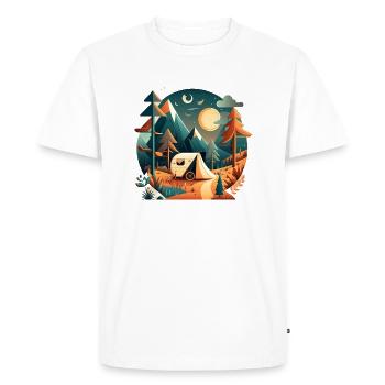 Camping with caravans in the mountains - Men's Premium Organic T-Shirt - white - Front - Nico (187cm)