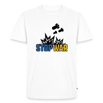 Stop War - Men's Premium Organic T-Shirt - white - Front - Nico (187cm)