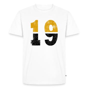 Numéro 19 - T-shirt Premium bio Homme - blanc - Devant - Nico (187cm)