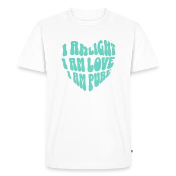 Amour de soi du cœur Affirmations positives - T-shirt Premium bio Homme - blanc - Devant - Nico (187cm)