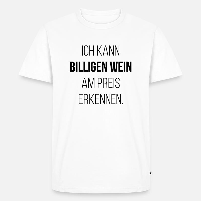 billiger Wein - Männer Premium Bio T-Shirt - Weiß