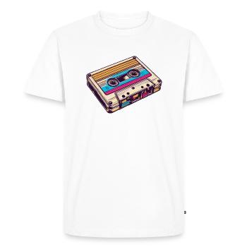 Cassette de musique colorée, rétro, cassette compacte - T-shirt Premium bio Homme - blanc - Devant - Nico (187cm)