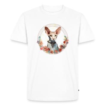 Cornish Rex Cat Boho Style, chats d’amour - T-shirt Premium bio Homme - blanc - Devant - Nico (187cm)