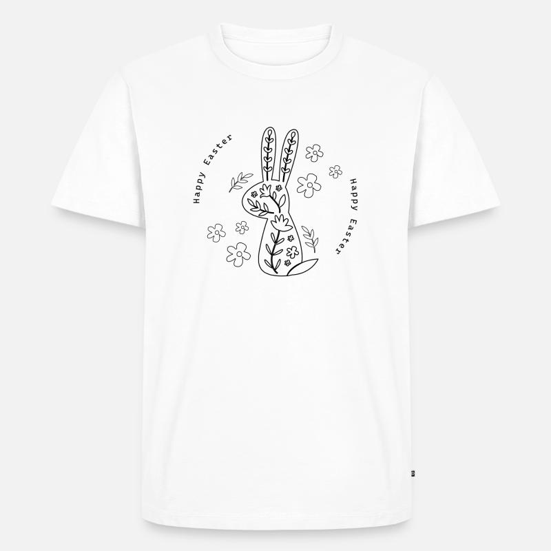 Ostern Geschenk Happy Easter - Männer Premium Bio T-Shirt - Weiß