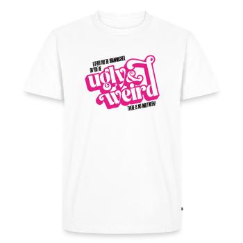 Movie quote: brainwashed or UGLY & WEIRD! - Men's Premium Organic T-Shirt - white - Front - Nico (187cm)