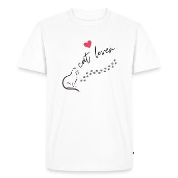 cat lover (Positive Designs) - Men's Premium Organic T-Shirt - white - Front - Nico (187cm)