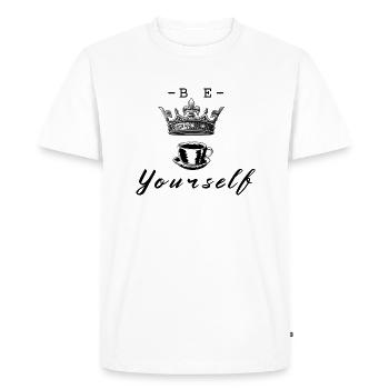 BE YOURSELF CO - Men's Premium Organic T-Shirt - white - Front - Nico (187cm)