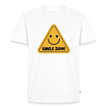 Smile Zone Happy Jaune Esthétique Soleil d’été - T-shirt Premium bio Homme - blanc - Devant - Nico (187cm)