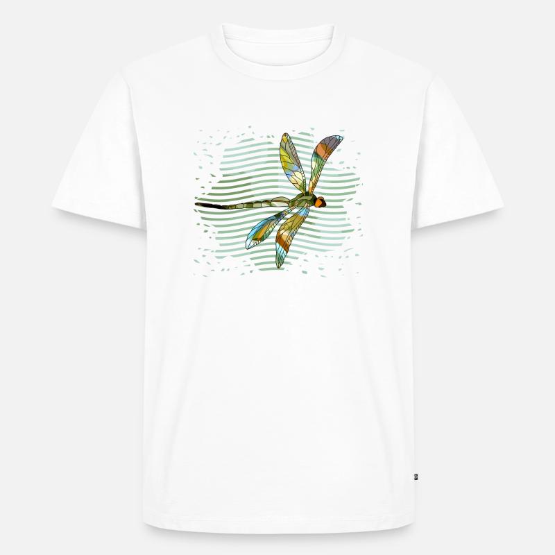 Libelle - Männer Premium Bio T-Shirt - Weiß