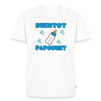BIENTOT PAPOUNET - T-shirt Premium bio Homme - blanc - Devant - Nico (187cm)