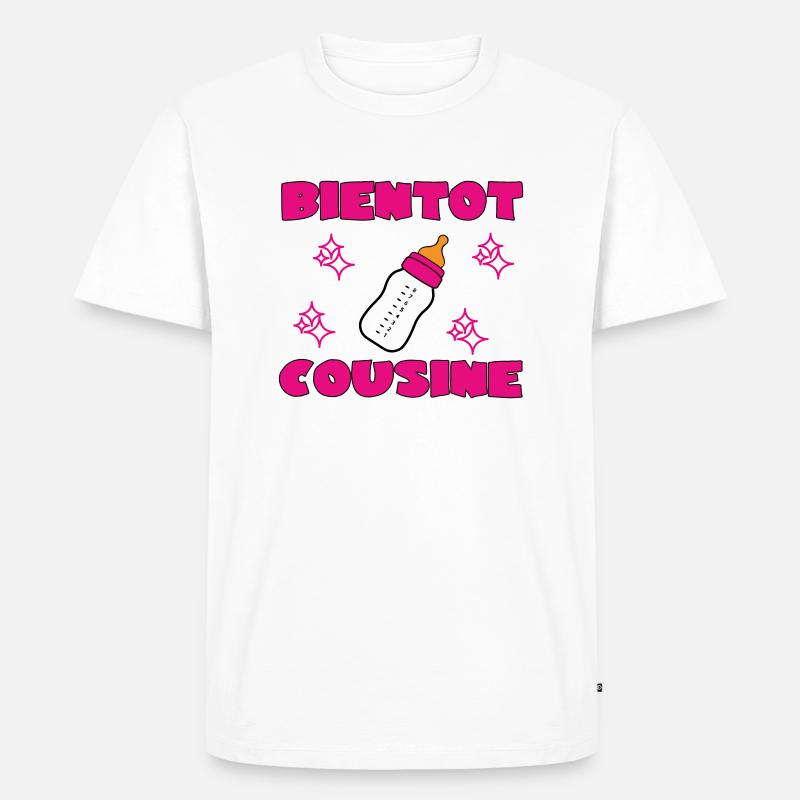 BALD EIN COUSIN - Männer Premium Bio T-Shirt - Weiß