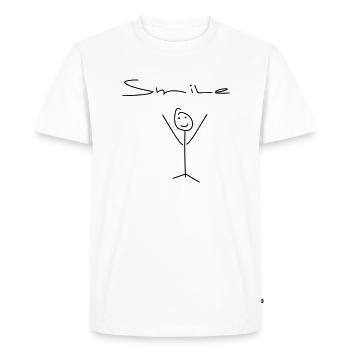 smile - please smile - Men's Premium Organic T-Shirt - white - Front - Nico (187cm)