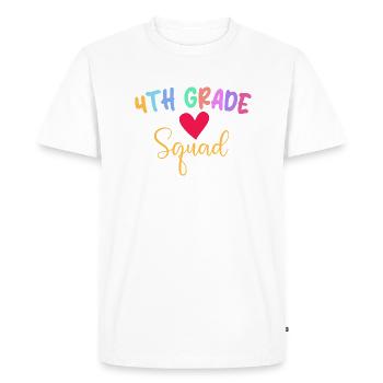 4th Grade Squad - Teacher Student School - Men's Premium Organic T-Shirt - white - Front - Nico (187cm)