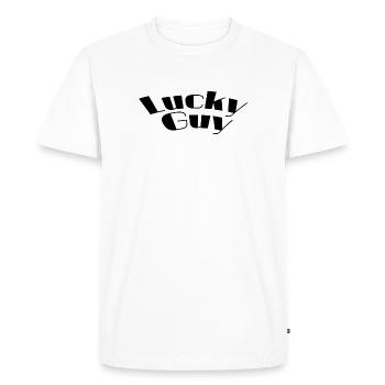 Lucky guy - Men's Premium Organic T-Shirt - white - Front - Nico (187cm)