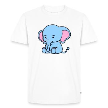 Éléphant mignon - T-shirt Premium bio Homme - blanc - Devant - Nico (187cm)