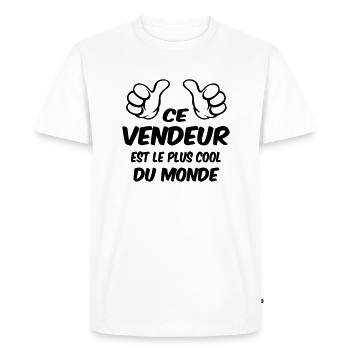 MEILLEUR VENDEUR - T-shirt Premium bio Homme - blanc - Devant - Nico (187cm)