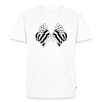 Deux drapeaux traversent la Bretagne - T-shirt Premium bio Homme - blanc - Devant - Nico (187cm)