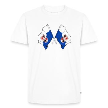 Deux drapeaux région Trentin, Tyrol du Sud, Italie - T-shirt Premium bio Homme - blanc - Devant - Nico (187cm)