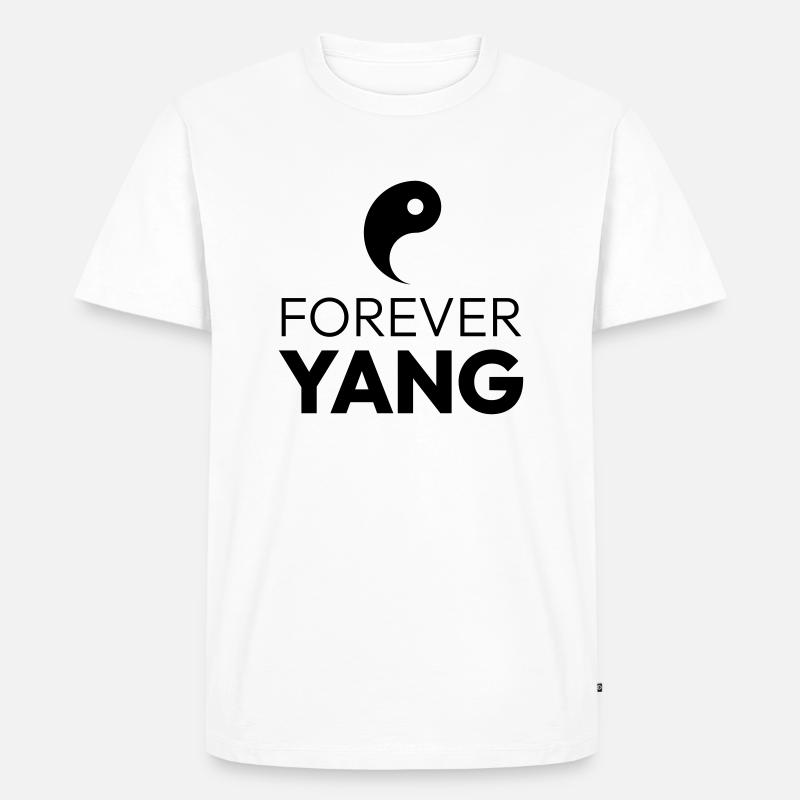 Forever Yang - Männer Premium Bio T-Shirt - Weiß