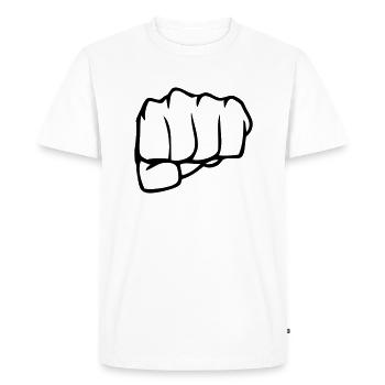 poing - T-shirt Premium bio Homme - blanc - Devant - Nico (187cm)