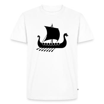 Navire viking - T-shirt Premium bio Homme - blanc - Devant - Nico (187cm)