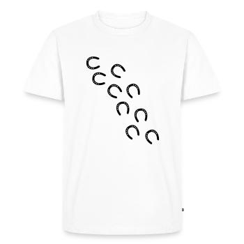 empreintes fer à cheval - T-shirt Premium bio Homme - blanc - Devant - Nico (187cm)
