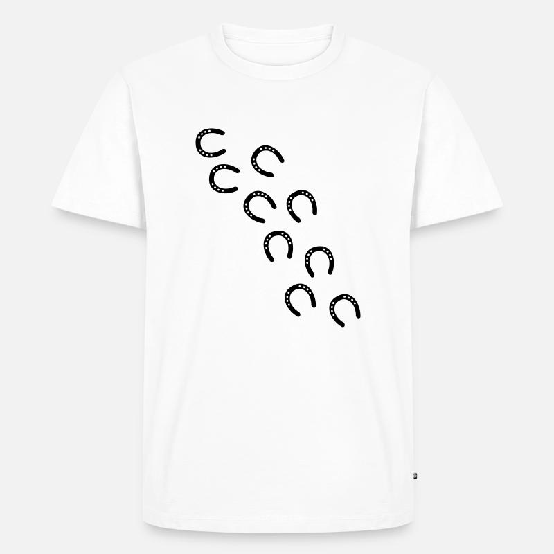 Pferd hufeisen traces - Männer Premium Bio T-Shirt - Weiß