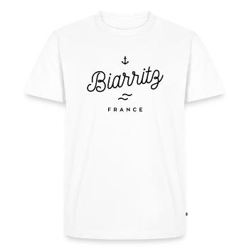 Biarritz - France - T-shirt Premium bio Homme - blanc - Devant - Nico (187cm)
