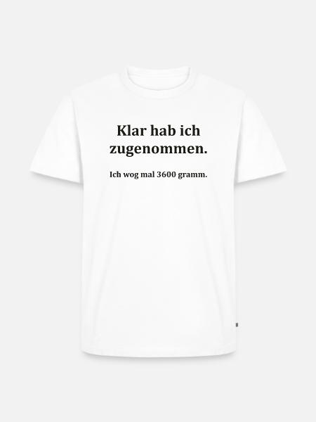 Gewicht Spruch Sprüche Selbstironie Geschenkidee - Männer Premium Bio T-Shirt - Weiß