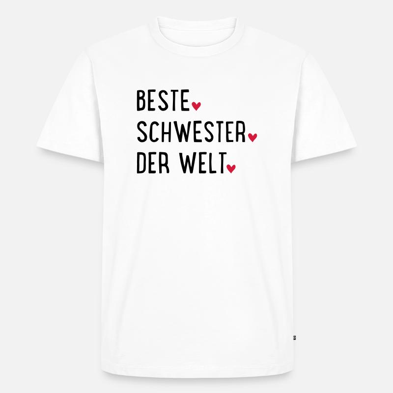 Schwester - Männer Premium Bio T-Shirt - Weiß