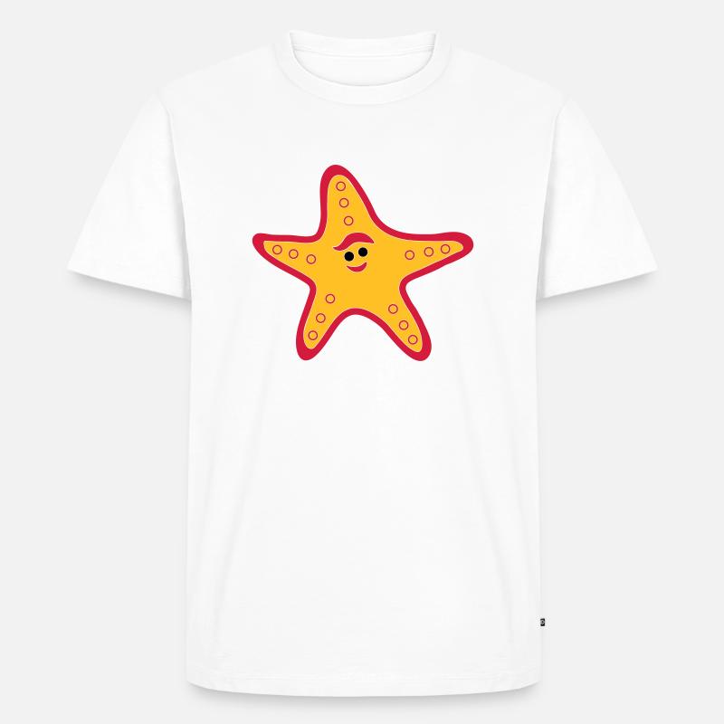 Seestern - Männer Premium Bio T-Shirt - Weiß