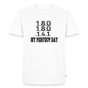 Darts Dart - Men's Premium Organic T-Shirt - white - Front - Nico (187cm)