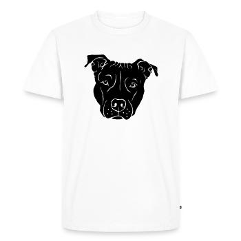 Staffordshire Bullterrier sombre - T-shirt Premium bio Homme - blanc - Devant - Nico (187cm)