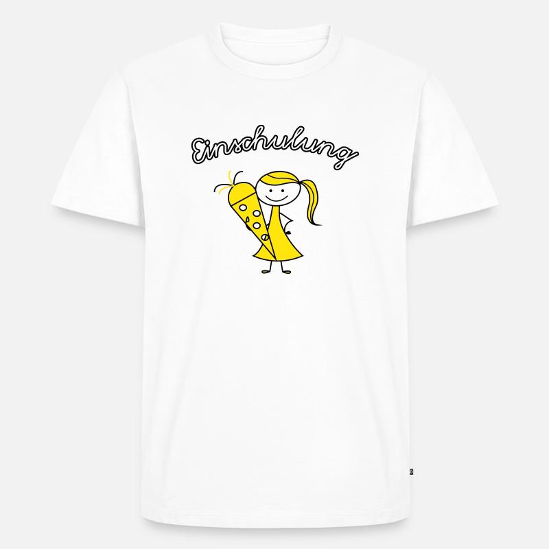 einschulung mädchen - Männer Premium Bio T-Shirt - Weiß