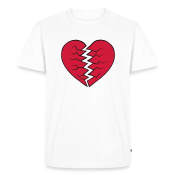Heart broken design - Men's Premium Organic T-Shirt - white - Front - Nico (187cm)