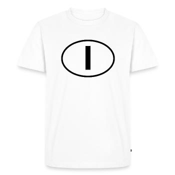 I - Men's Premium Organic T-Shirt - white - Front - Nico (187cm)
