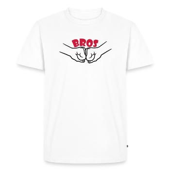 Poings de l’équipe Bros - T-shirt Premium bio Homme - blanc - Devant - Nico (187cm)