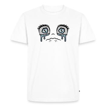 Visage triste de fille qui pleure - T-shirt Premium bio Homme - blanc - Devant - Nico (187cm)