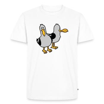 Gang 2 drôles de mouettes - T-shirt Premium bio Homme - blanc - Devant - Nico (187cm)