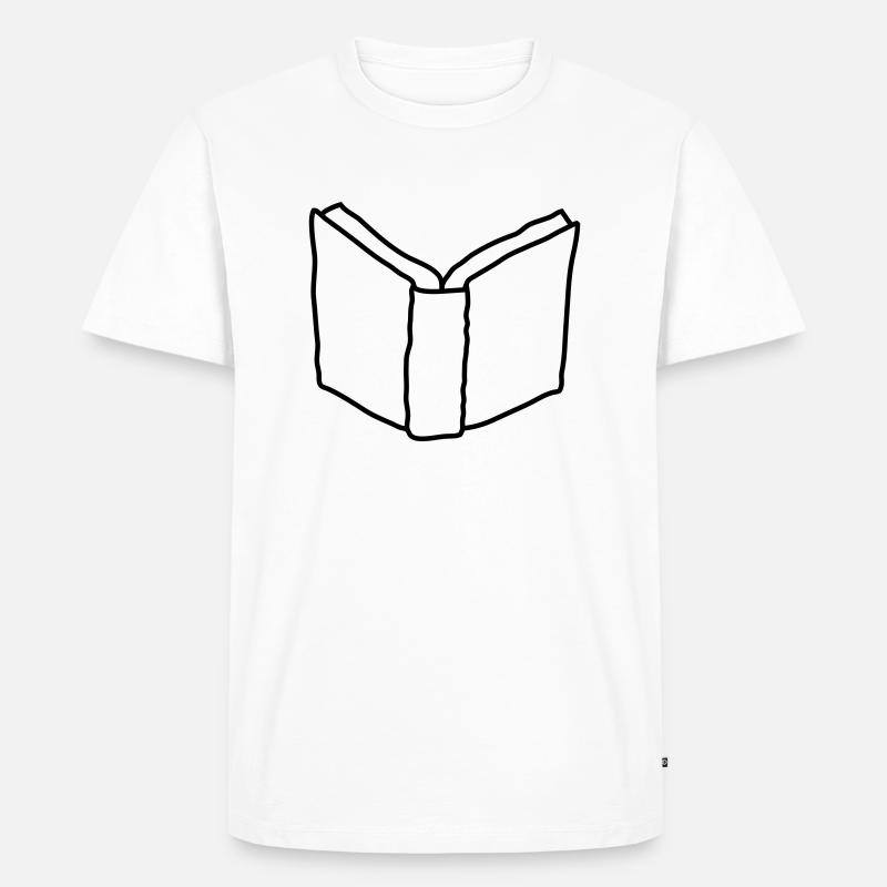 Comic offenes Roman Buch - Männer Premium Bio T-Shirt - Weiß