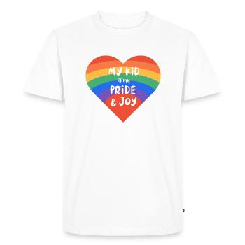 Chemise LGBTQ Heart Pride Joie pour un parent fier - T-shirt Premium bio Homme - blanc - Devant - Nico (187cm)
