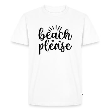 1 plage s’il vous plaît - T-shirt Premium bio Homme - blanc - Devant - Nico (187cm)