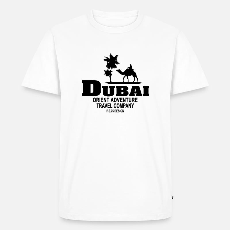 Dubai - Kamel - Karawane - Dromedar - Männer Premium Bio T-Shirt - Weiß