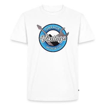 Logo de Garage Mechanic Moto Co. - T-shirt Premium bio Homme - blanc - Devant - Nico (187cm)