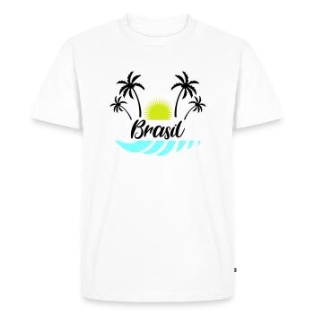 Brasil - T-shirt Premium bio Homme - blanc - Devant - Nico (187cm)
