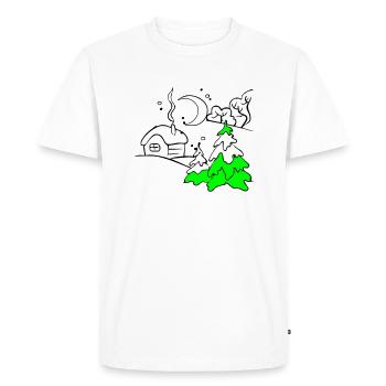 Hiver - T-shirt Premium bio Homme - blanc - Devant - Nico (187cm)