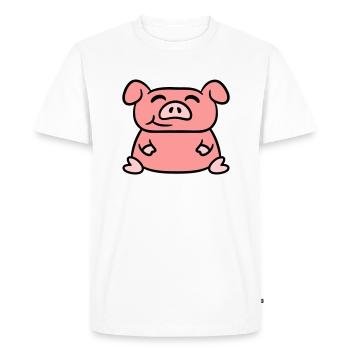 Assis Cochon Amour Petit Cochon Mignon - T-shirt Premium bio Homme - blanc - Devant - Nico (187cm)