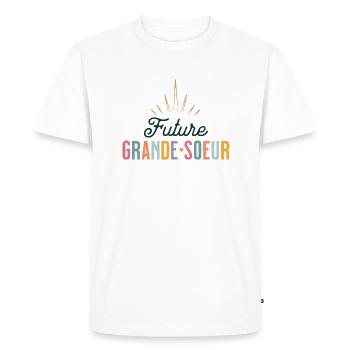 Future Grande Soeur 2025 Je Vais Etre Grande Soeur - T-shirt Premium bio Homme - blanc - Devant - Nico (187cm)