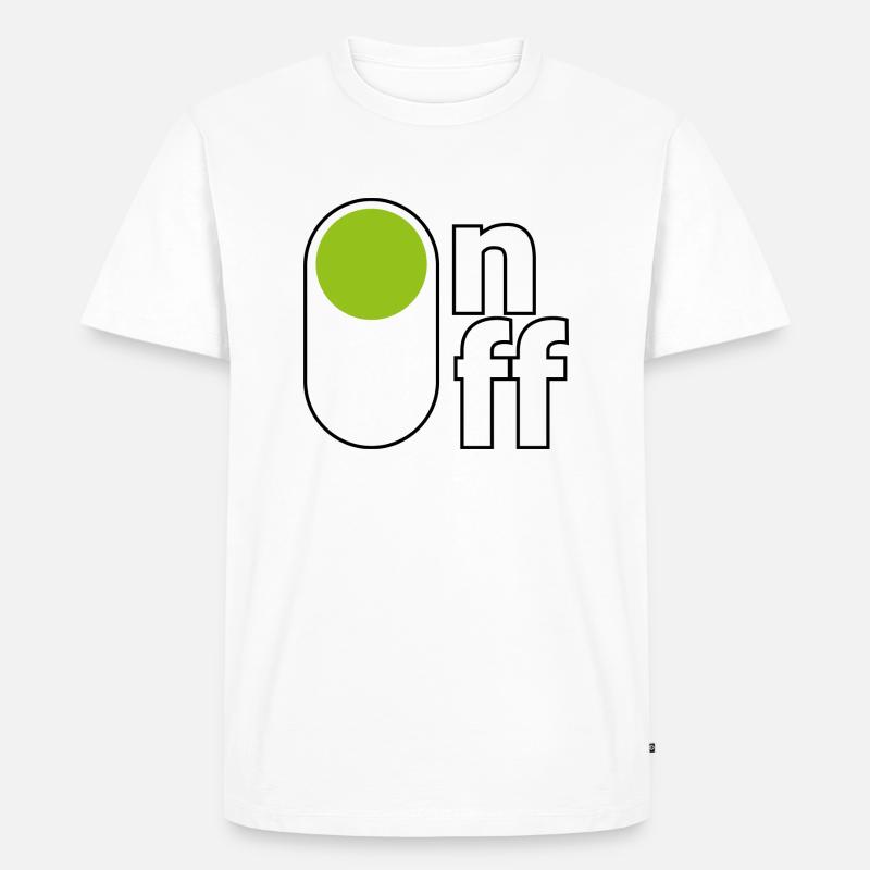 On/off - Männer Premium Bio T-Shirt - Weiß