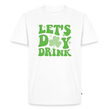 Boisson Let’s Day - Trèfle de la Saint-Patrick - T-shirt Premium bio Homme - blanc - Devant - Nico (187cm)
